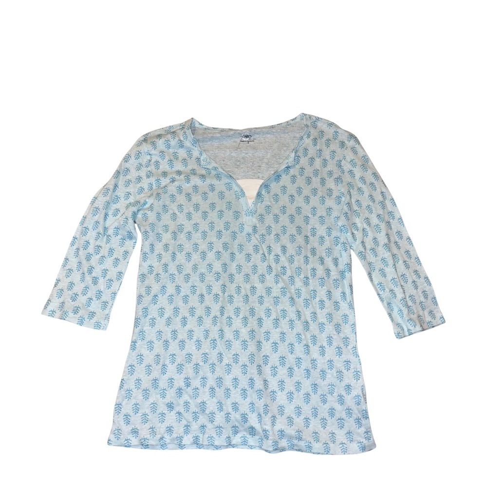 Cato Blue Tunic with 3/4 Sleeves and Relaxed Fit NWOT